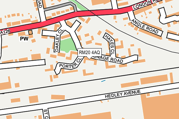 RM20 4AQ map - OS OpenMap – Local (Ordnance Survey)