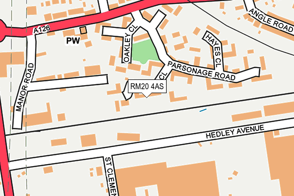 RM20 4AS map - OS OpenMap – Local (Ordnance Survey)