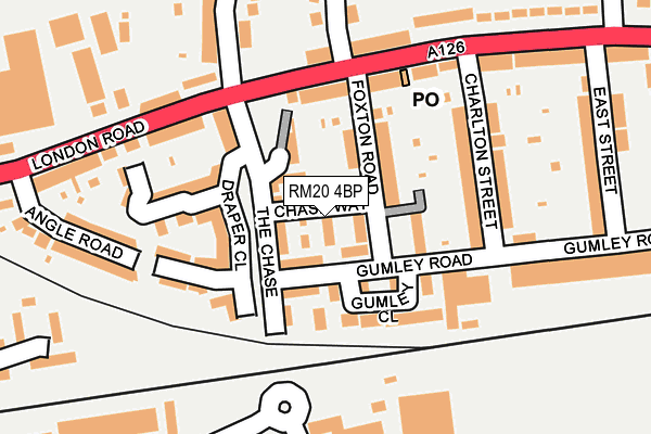 RM20 4BP map - OS OpenMap – Local (Ordnance Survey)