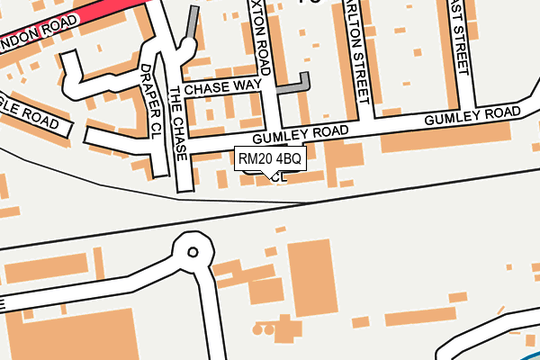 RM20 4BQ map - OS OpenMap – Local (Ordnance Survey)