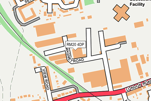 RM20 4DP map - OS OpenMap – Local (Ordnance Survey)