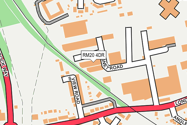 RM20 4DR map - OS OpenMap – Local (Ordnance Survey)