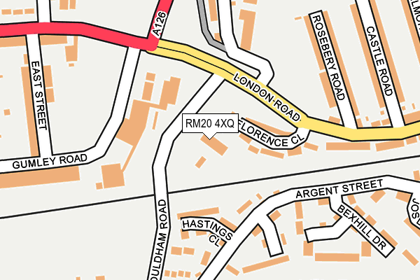RM20 4XQ map - OS OpenMap – Local (Ordnance Survey)