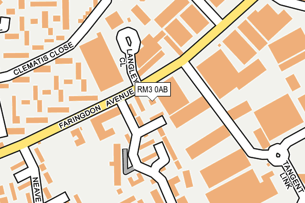 RM3 0AB map - OS OpenMap – Local (Ordnance Survey)