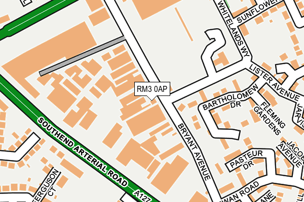 RM3 0AP map - OS OpenMap – Local (Ordnance Survey)