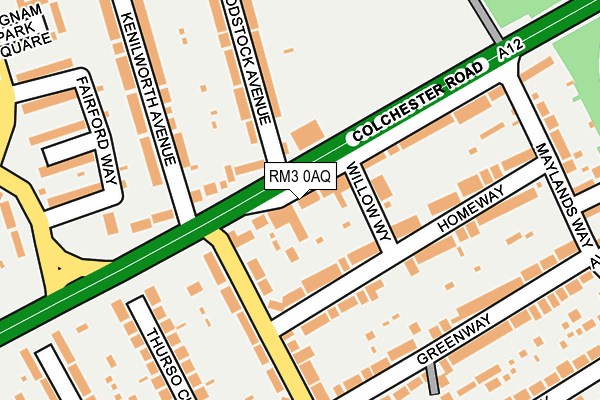 RM3 0AQ map - OS OpenMap – Local (Ordnance Survey)
