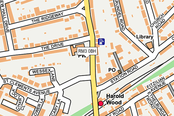 RM3 0BH map - OS OpenMap – Local (Ordnance Survey)
