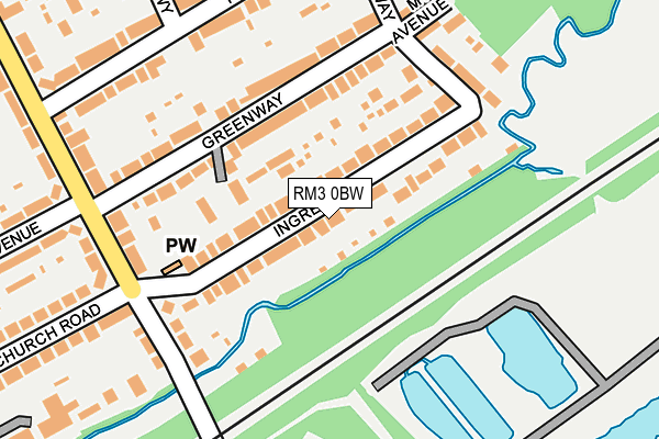 RM3 0BW map - OS OpenMap – Local (Ordnance Survey)