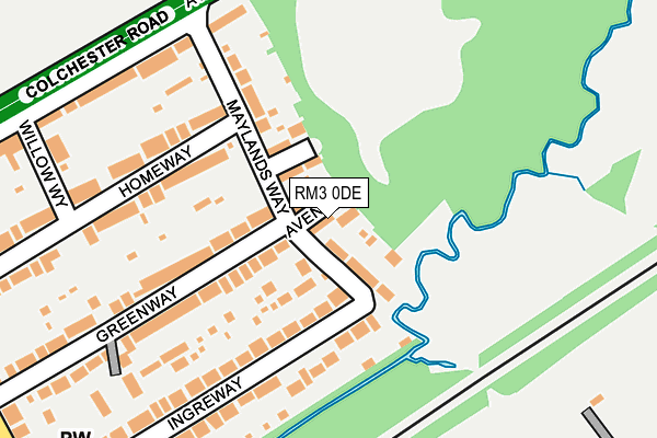 RM3 0DE map - OS OpenMap – Local (Ordnance Survey)