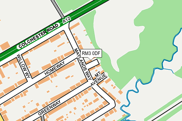 RM3 0DF map - OS OpenMap – Local (Ordnance Survey)