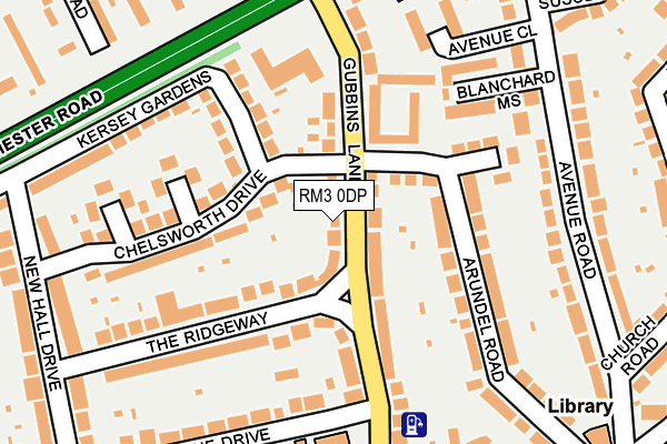 RM3 0DP map - OS OpenMap – Local (Ordnance Survey)