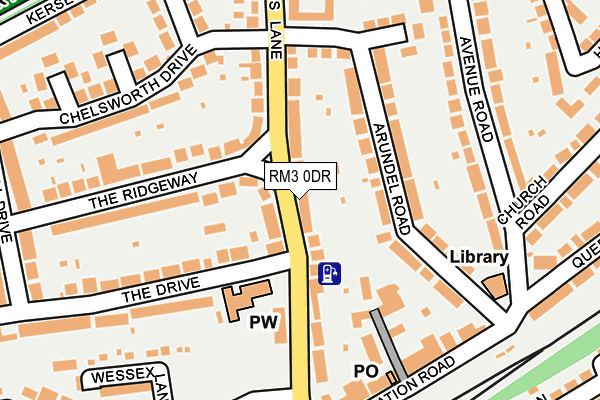 RM3 0DR map - OS OpenMap – Local (Ordnance Survey)