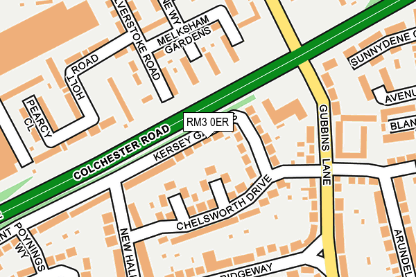 RM3 0ER map - OS OpenMap – Local (Ordnance Survey)