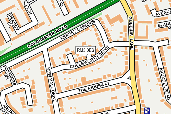 RM3 0ES map - OS OpenMap – Local (Ordnance Survey)