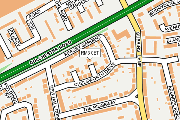 RM3 0ET map - OS OpenMap – Local (Ordnance Survey)