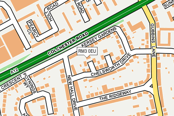 RM3 0EU map - OS OpenMap – Local (Ordnance Survey)