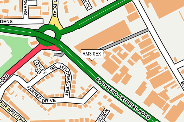 RM3 0EX map - OS OpenMap – Local (Ordnance Survey)
