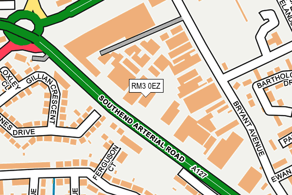 RM3 0EZ map - OS OpenMap – Local (Ordnance Survey)