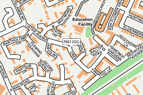RM3 0GQ map - OS OpenMap – Local (Ordnance Survey)