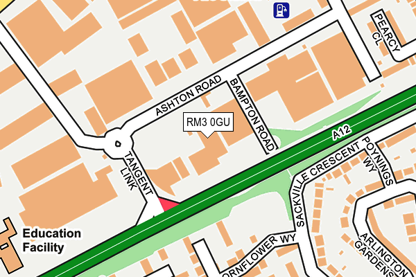 RM3 0GU map - OS OpenMap – Local (Ordnance Survey)
