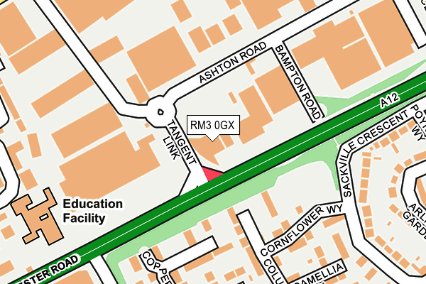 RM3 0GX map - OS OpenMap – Local (Ordnance Survey)