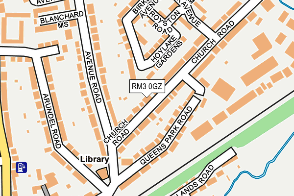 RM3 0GZ map - OS OpenMap – Local (Ordnance Survey)