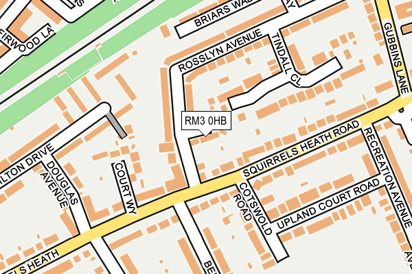 RM3 0HB map - OS OpenMap – Local (Ordnance Survey)