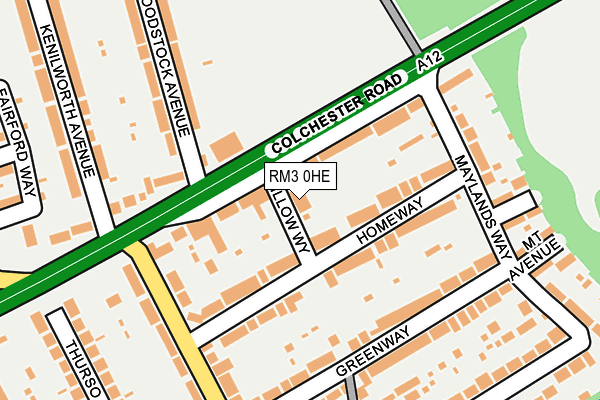 RM3 0HE map - OS OpenMap – Local (Ordnance Survey)
