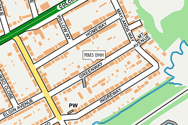 RM3 0HH map - OS OpenMap – Local (Ordnance Survey)