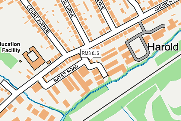 RM3 0JS map - OS OpenMap – Local (Ordnance Survey)