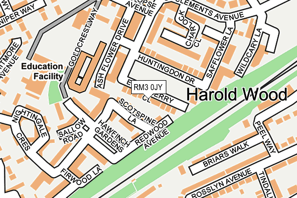 RM3 0JY map - OS OpenMap – Local (Ordnance Survey)