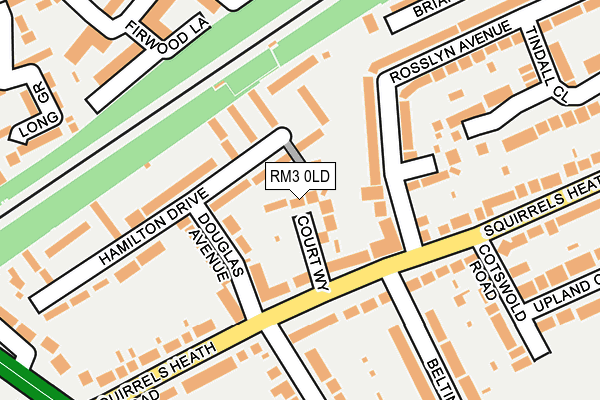 RM3 0LD map - OS OpenMap – Local (Ordnance Survey)