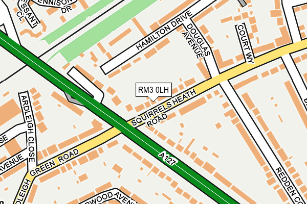 RM3 0LH map - OS OpenMap – Local (Ordnance Survey)