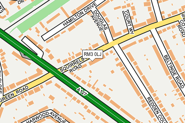 RM3 0LJ map - OS OpenMap – Local (Ordnance Survey)