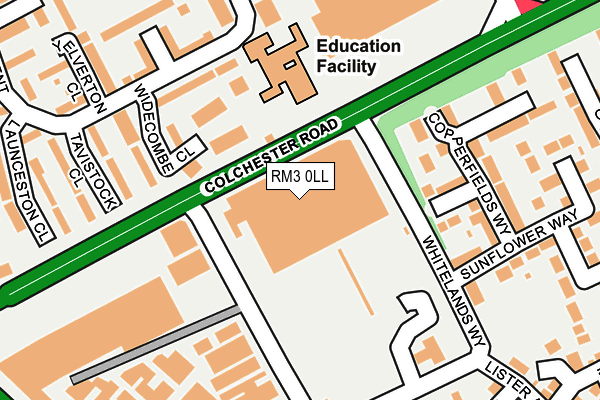 RM3 0LL map - OS OpenMap – Local (Ordnance Survey)
