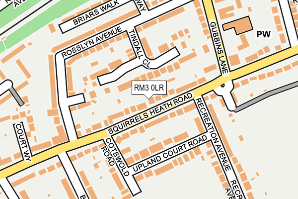 RM3 0LR map - OS OpenMap – Local (Ordnance Survey)