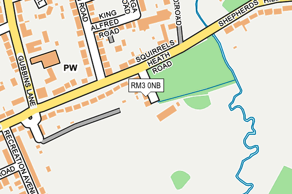 RM3 0NB map - OS OpenMap – Local (Ordnance Survey)