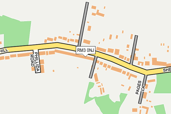 RM3 0NJ map - OS OpenMap – Local (Ordnance Survey)