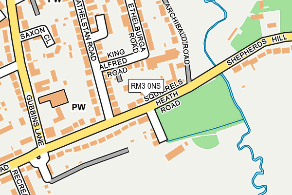 RM3 0NS map - OS OpenMap – Local (Ordnance Survey)