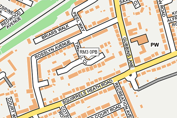 RM3 0PB map - OS OpenMap – Local (Ordnance Survey)