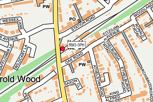 RM3 0PH map - OS OpenMap – Local (Ordnance Survey)