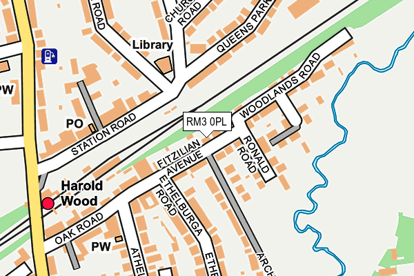 RM3 0PL map - OS OpenMap – Local (Ordnance Survey)