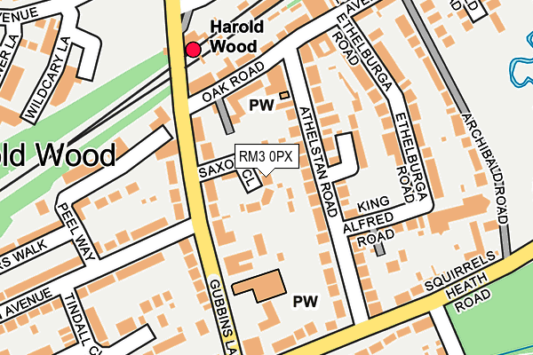 RM3 0PX map - OS OpenMap – Local (Ordnance Survey)