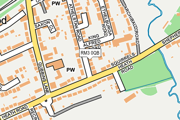 RM3 0QB map - OS OpenMap – Local (Ordnance Survey)