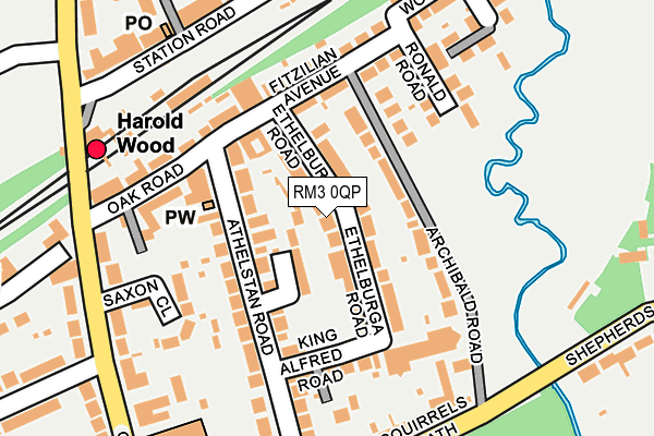 RM3 0QP map - OS OpenMap – Local (Ordnance Survey)