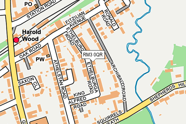 RM3 0QR map - OS OpenMap – Local (Ordnance Survey)