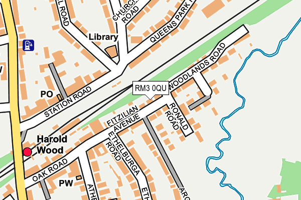 RM3 0QU map - OS OpenMap – Local (Ordnance Survey)