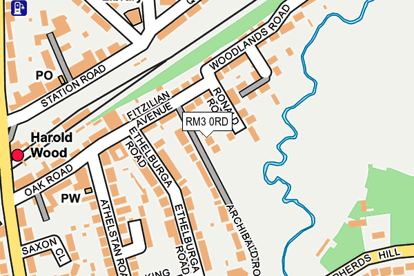 RM3 0RD map - OS OpenMap – Local (Ordnance Survey)