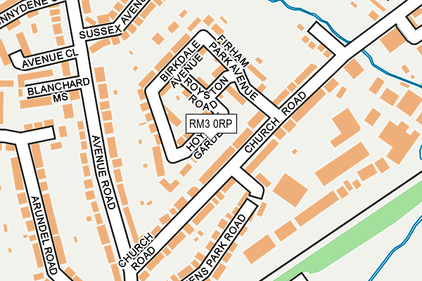 RM3 0RP map - OS OpenMap – Local (Ordnance Survey)