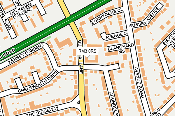 RM3 0RS map - OS OpenMap – Local (Ordnance Survey)